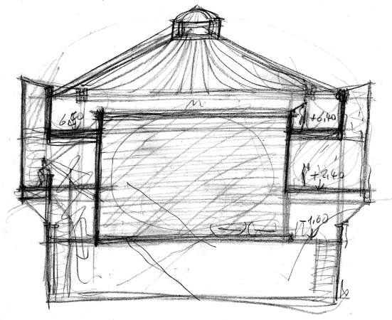 Handskizze von Mario Botta