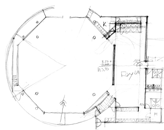 Handskizze von Mario Botta