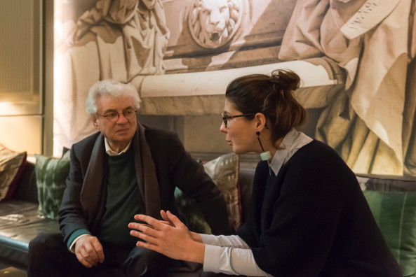 Mario Botta und Marta Busnelli beim Gesprch in Berlin