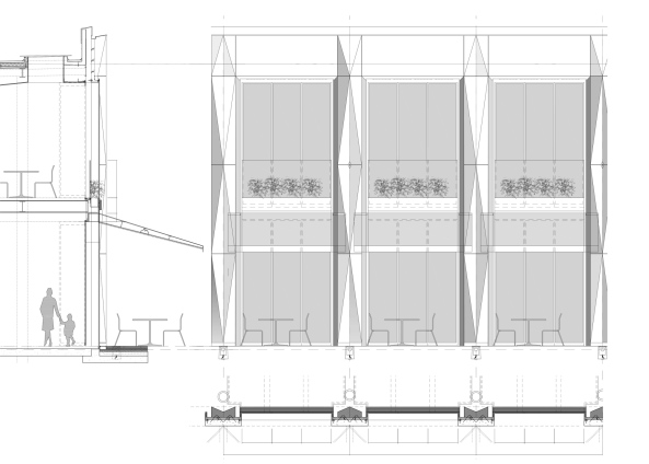 Fassadendetail, platzseitig