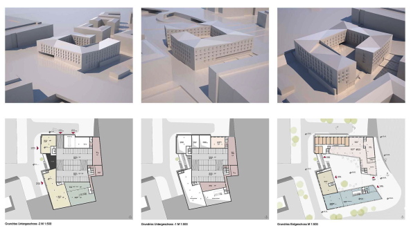 Gewinner: Wolff Architekten, Grundrisse und Modell