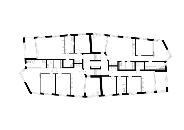 Klinker, Wohnungsbau, im Grnen, Backstein, Loggia