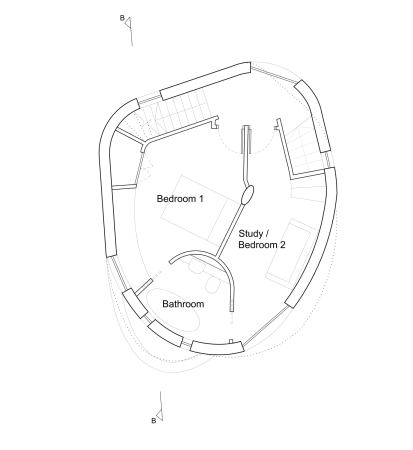 Wohnhaus, atelierhaus, Chance de Silva, London, runde Formen, Musik