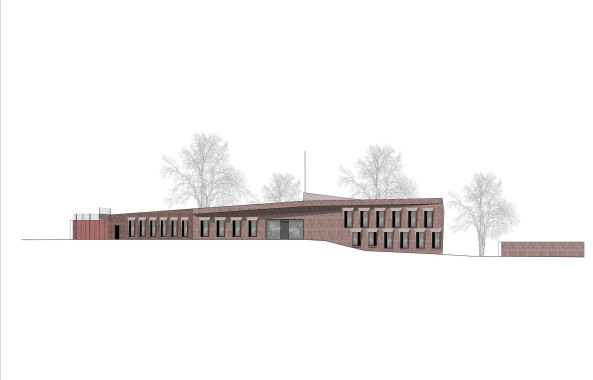 Beton, Bro, Dachgarten, Flachdach, Botschaftsgebude, roeoesli maeder