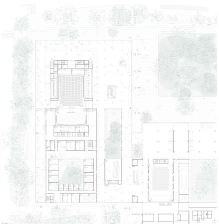 1. Preis: Johannes Kappler Architektur und Stdtebau, Super Future Collective (beide Nrnberg), Topotek 1 Architektur (Berlin/Zrich) und Topotek 1 Gesellschaft von Landschaftsarchitekten (Berlin), Grundriss EG