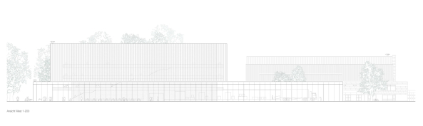 1. Preis: Johannes Kappler Architektur und Stdtebau, Super Future Collective (beide Nrnberg), Topotek 1 Architektur (Berlin/Zrich) und Topotek 1 Gesellschaft von Landschaftsarchitekten (Berlin), Ansicht West