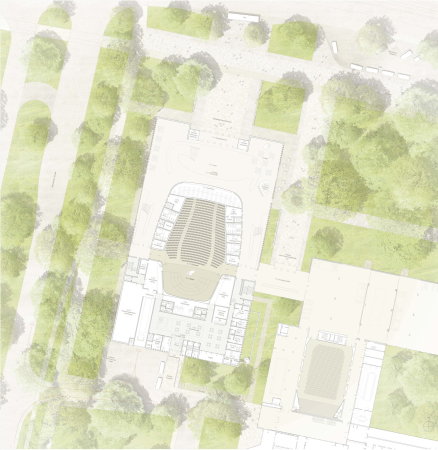 Ein 4. Preis: Hascher Jehle Design (Berlin) und WGF Beraten (Nrnberg), Grundriss EG