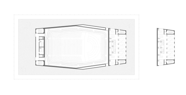 Ein 4. Preis: Bruno Fioretti Marquez Architekten (Berlin) und Levin Monsigny Landschaftsarchitekten (Berlin), Grundriss 3. und 4. OG