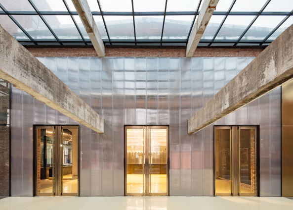 Industriebau, Umnutzung, Ziegelfassade, Messebau, Ausstellungen, superimpose