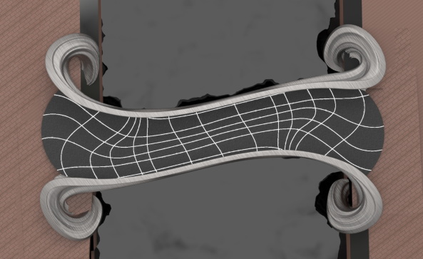 Gerenderte Zeichnungen der Br�cke von Joris Laarman Lab mit Bodenbelagsmuster