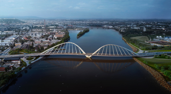 UNStudio und Buro Happold Engineering, Danube, Budapest, bridge, competition, Zaha Hadid, Leonhardt Andr� Partner
