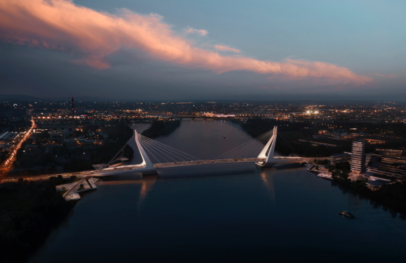 UNStudio und Buro Happold Engineering, Danube, Budapest, bridge, competition, Zaha Hadid, Leonhardt Andr Partner