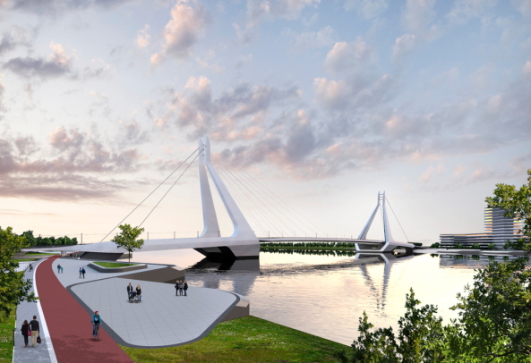 UNStudio und Buro Happold Engineering, Danube, Budapest, bridge, competition, Zaha Hadid, Leonhardt Andr Partner