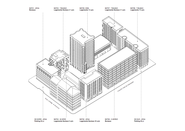 Bauabschnitt in Lyon nach Masterplan von Herzog & de Meuron
