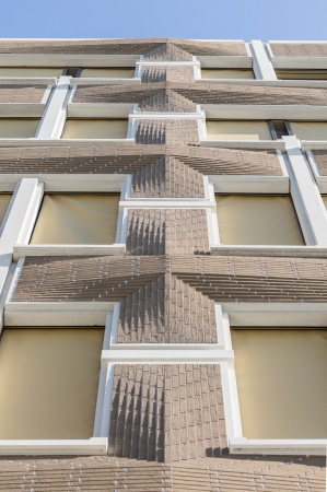 Fassade, Hlle, Bekleidung, Betonfertigteil, Riemchenfassade, Funktionsmischung, Klinker