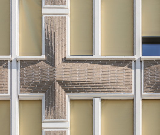 Fassade, Hlle, Bekleidung, Betonfertigteil, Riemchenfassade, Funktionsmischung, Klinker