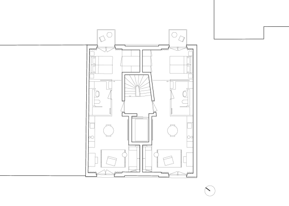 Grundriss 2. Obergeschoss rechts Wohnhaus Chausseestrae