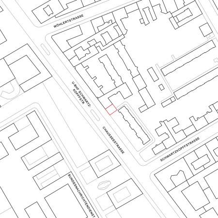 Lageplan des Wohnhauses in der Chausseestrae in Berlin