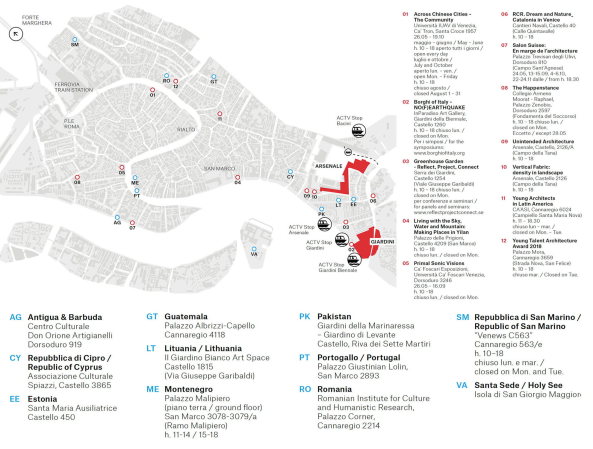 Zeigt nur das offizielle Programm: Die Karte der Biennale