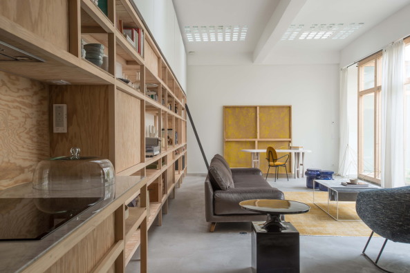 Patio, Wohnung, Paris, Guillaume Terver, Umbau, Holzeinbauten