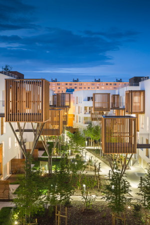 Brenac Gonzalez, Romainville, apartment complex, treehouse, Wohnanlage, Baumhaus