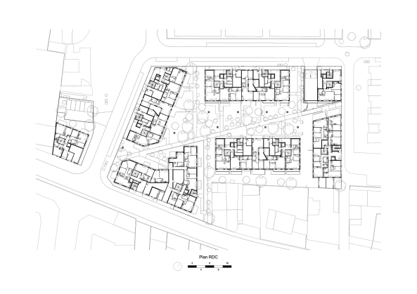 Brenac Gonzalez, Romainville, apartment complex, treehouse, Wohnanlage, Baumhaus