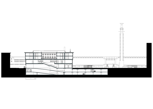 Schnitt Nord-S�d mit dem Olympiastadion dahinter