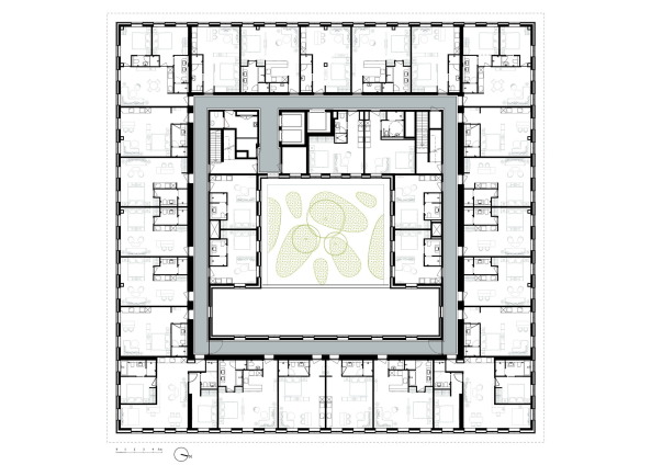 Zuidblok Grundriss zweites Obergeschoss