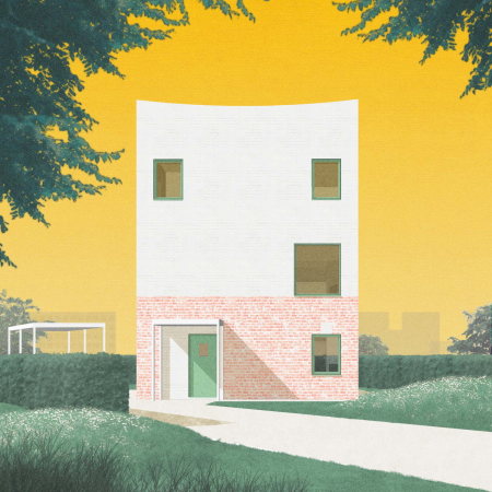 Eine Zeichnung des „Atlas House“ vom Rotterdamer Studio Monadnock
