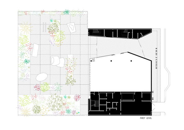 Grundriss Erdgeschoss mit Skulpturengarten (geostet!)