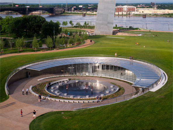 James Carpenter Design, Erweiterung, Museum, Eero Saarinen, Gateway Arch, St. Louis, USA