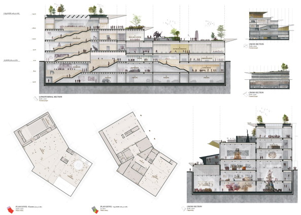 3. Preis: Lina Ghotmeh Architecture, Schnitt