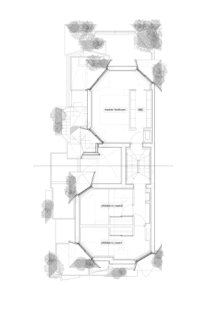 Grundriss 5. Ebene (Kinderzimer) und 6. Ebene (Elternschlafzimmer)