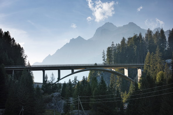 Crestawaldbrcke, Sufers, 19581959. Foto  Ralph Feiner