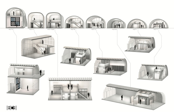 Axonometrien und Schnitte der Innenrume