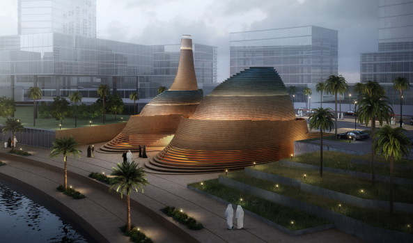 Die Al Dana Moschee liegt direkt an einem Hafen in Abu Dhabi.