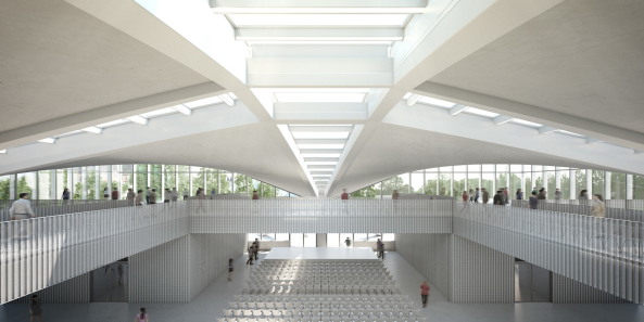 Und so könnte sie bald aussehen: gmp Architekten planen ein zweites Geschoss sowie ein zentrales Atrium.