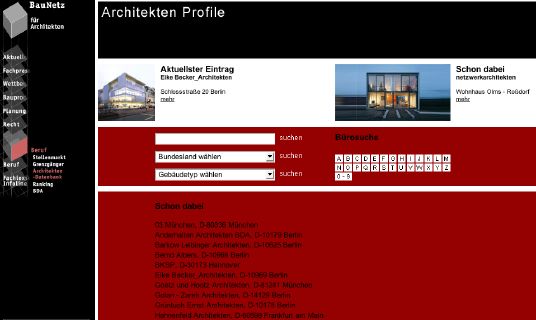 Neu im BauNetz: Architekten Profile