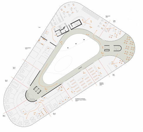 1. Preis: Lengfeld & Wilisch Architekten (Darmstadt), Grundriss 1. OG