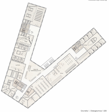 ein 2. Preis: Gewers Pudewill (Berlin), Grundriss 1. OG