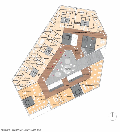 ein 2. Preis: Eller + Eller Architekten (Berlin), Grundriss 1. OG