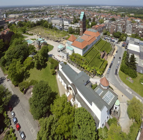 Luftbildaufnahme Mathildenhhe, Olbrichweg, Foto: Ingo E. Fischer