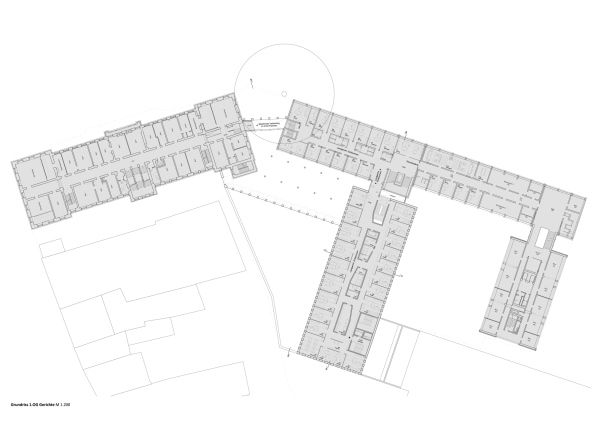 1. Preis: l�onwohlhage (Berlin), Grundriss 1. Obergeschoss