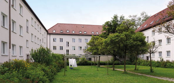 Wohnanlage Gewofag: Kleinwohnungsbauten in der Washingtonstrae in Mnchen-Neuhausen, 1941