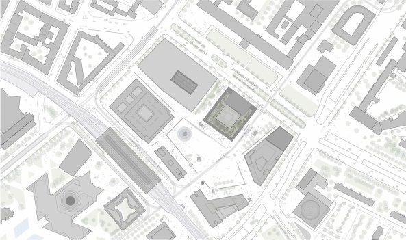 ein 2. Preis: Diener + Diener Architekten (Basel), Entwurfsvariante nach der berarbeitung