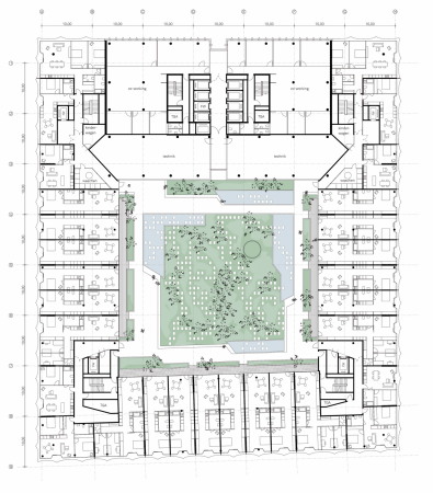 ein 2. Preis: Sauerbruch Hutton Architekten (Berlin), Entwurfsvariante vor der berarbeitung, Grundriss 3. OG