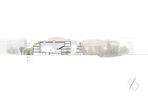 HENN: Querschnitt Haupteingang