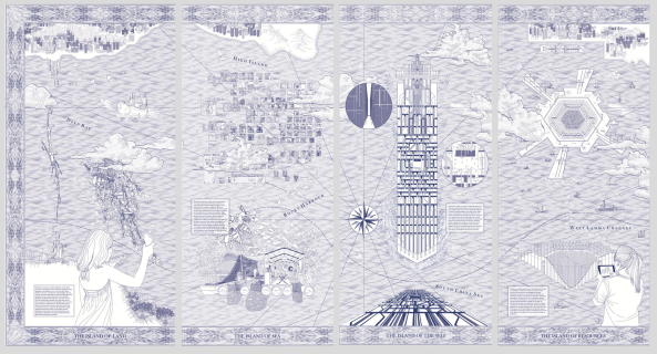 Die Arbeit Hong Kong is Land ist der Vorschlag von MAP Office, Hong Kong mit acht knstlichen Inseln zu vergrern...