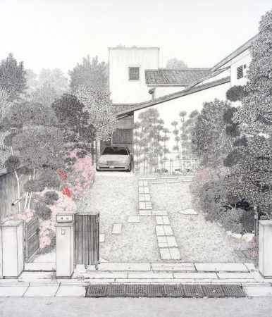 W House, Side Entrance: Bevor das alte Familienhaus abgerissen wurde, beauftragten die Besitzer den Künstler Yukiko Suto mit einer Serie von Zeichnungen als Erinnerung an den Ort.