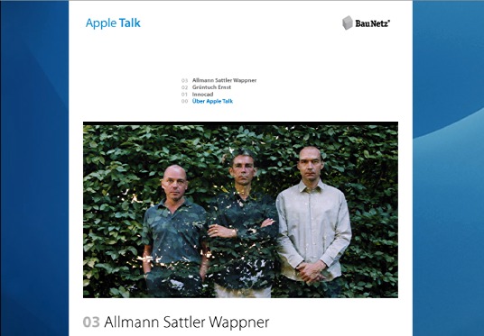 Neu im BauNetz: Apple Talk  Allmann Sattler Wappner im Gesprch